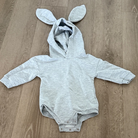 Other - Grey Bunny-Ear Hooded One-Piece for Kids